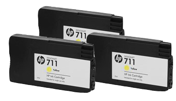 HP 711 CZ136A Yellow cartridge  29ml 3-pack T120 T520 T125 T130 T525 T530