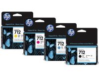 HP 712 Value - 1 x 38ml Black  1 x of Each 29ml Colours cartridges - Studio T230 T250 T630 T650