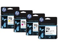 HP 712 Value - 1 x 80ml Black  1 x of Each 29ml Colours cartridges - Studio T230 T250 T630 T650