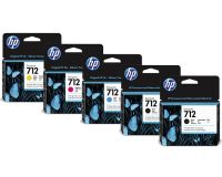 HP 712 Mega Value MultiPack - 2 x 80ml Black  1 x of Each 29ml Colours cartridges - Studio T230 T250 T630 T650